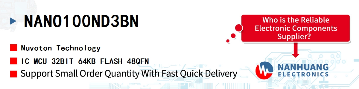 NANO100ND3BN Nuvoton IC MCU 32BIT 64KB FLASH 48QFN